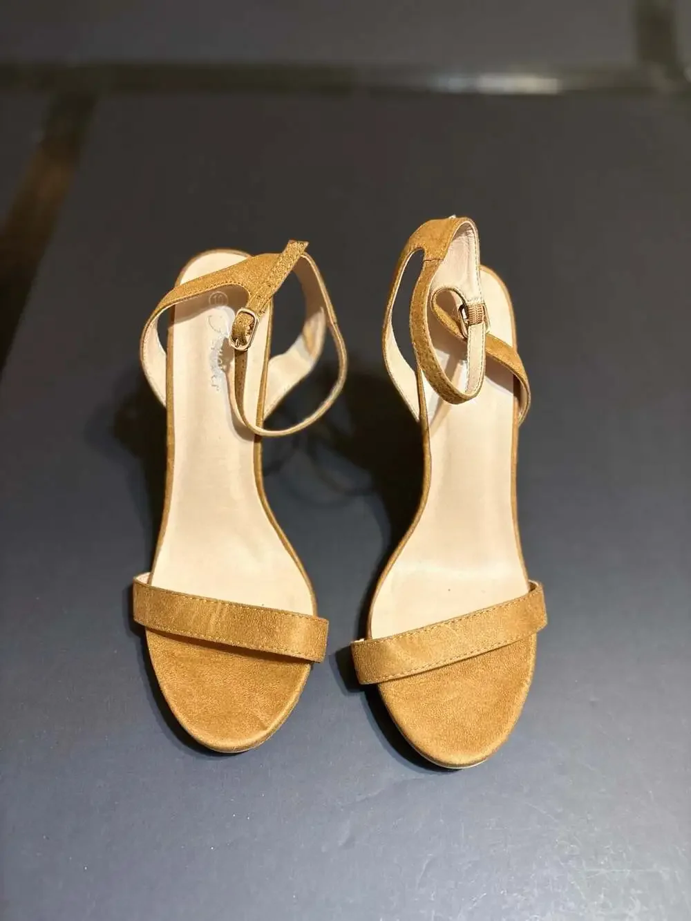 Forever Sienna-01 Brown Suede Ankle Strap Stiletto High Heel Sandals Size 10